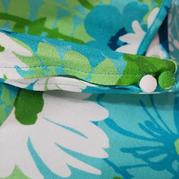 Michael Kors Collection Floral Crepe-Sablé Dress, Teal, Green, Womens 8 NWT - Picture 9 of 10